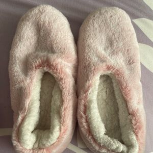 Warm, cosy, fluffy, ballet slippers.  Pink, size 10. $10 for both.